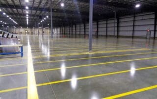 This image shows aq newly painted floor of an industrial building.